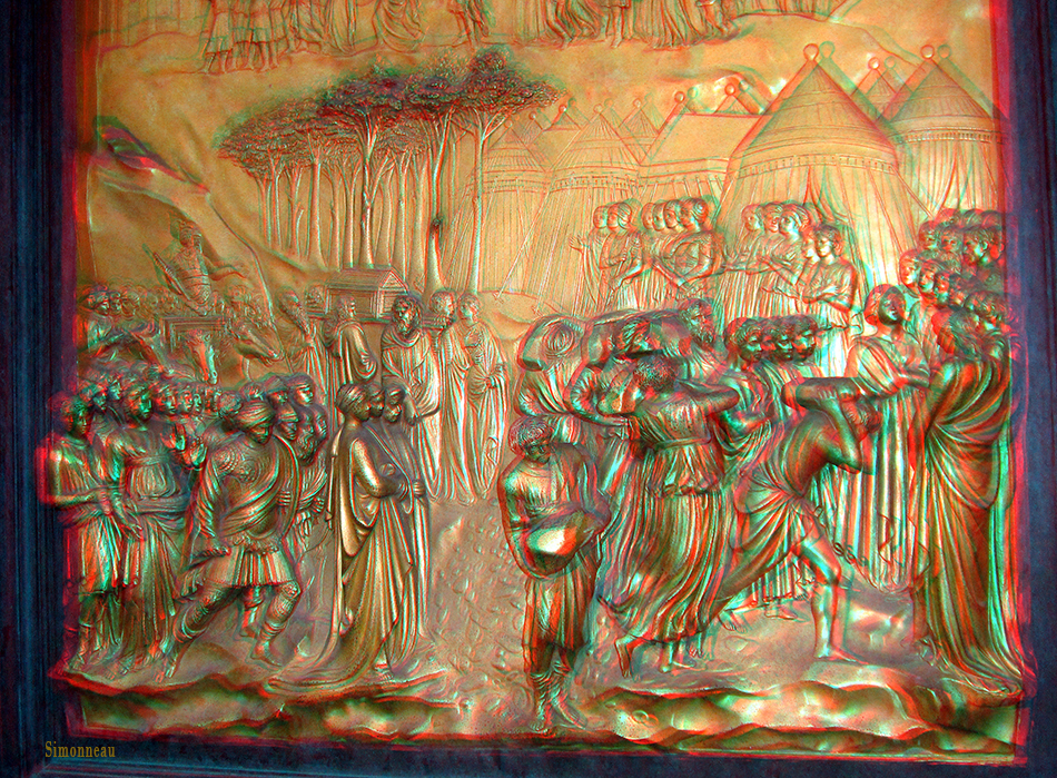 Panel de la puerta del Paraiso, del Baptisterio, en Florencia.